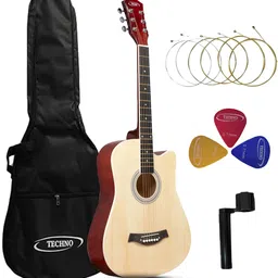techno 38-Inch Acoustic Guitar 38CG Black | Combo Pack with Bag, Strings, Picks Acoustic Guitar Mahogany Rosewood Right Hand Orientation-picture-12