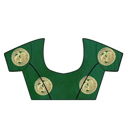 KALINI Yellow & Gold-Toned Ethnic Motifs Embroidered Pure Silk  Kota Saree image 5