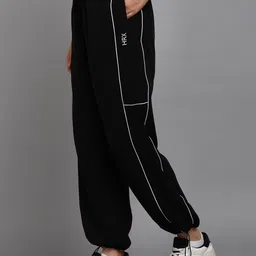 hrx by hrithik roshan Women Solid Black Track Pants image 3