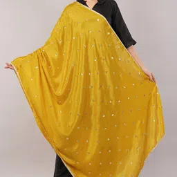 negchaar Poly Chiffon Embroidered Yellow Women Dupatta-picture-21