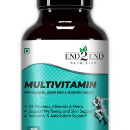 end2end nutrition Multivitamin Tablets for Men and Women having 35 Ingredients with Probiotics image 1