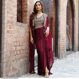 house of common Embroidered Semi Stitched Lehenga Choli-picture-11