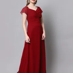 aayu Women Maxi Maroon Full Length Dress image 3