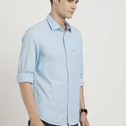 turtle Men Slim Fit Checkered Spread Collar Casual Shirt image 4