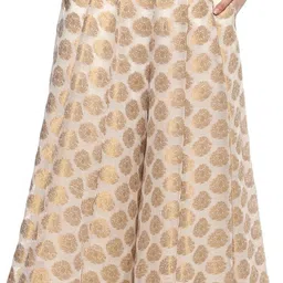 natty india Women Regular Fit White Georgette Trousers-picture-15