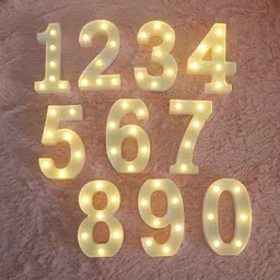 miradh 8" Battery Operated LED Marquee NUMBer Light Sign 0 Night Lamp image 3
