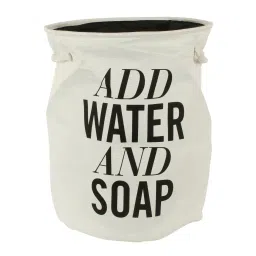 cortina 12 Ltr White Canvas Laundry Basket image 2