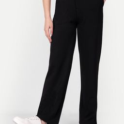broadstar Women Loose Fit Black Lycra Blend Trousers-picture-2