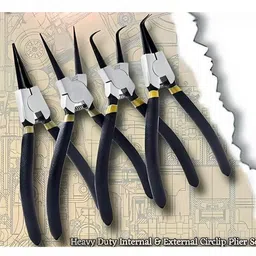 7" Set Of 4 Pcs, Internal Bent Nose Circlip Plier, Interrnal Straight Nose Circlip Plier-image-59
