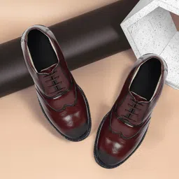 28niqel Pure Leather Formal Shoes | Classic Oxford LaceUp | Comfortable & Durable Office Lace Up For Men image 4