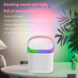 Vpiul 10W Bluetooth Speaker Wireless Karaoke Mic Speaker with RGB Light speakersZX18 10 W Bluetooth Party Speaker image 4