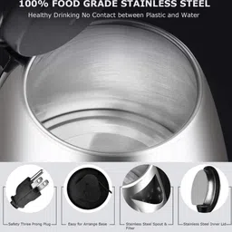 uc craft Scarlett Stainless Steel Electric Kettle 1500 Watt Electric Kettle image 4