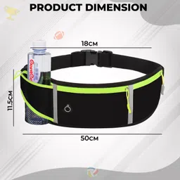 KRAPTICK Running Waist Belt with 3 Pockets | Adjustable, Waterproof & Sweatproof Jogging Belt | Sports Hydration Belt for Running, Gym, Cycling image 3