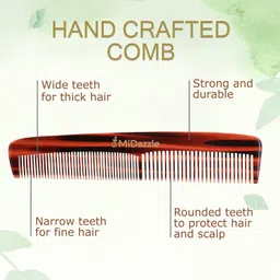 omidazzle Handcrafted Graduated Dressing Hair Comb made with Cellulose Acetate image 2