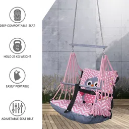 jd enterpeise Swing for Kids,Baby Swing Chair for Children Folding&Washable Kids Cartoon Swing Swings image 4
