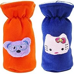 lala maneet Baby Milk Feeding Bottle Cover with Zipper Soft Plush Stretchable, 130-250 ML image 2