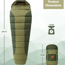 rocksport Alaska 0°C to +7°C Mummy Sleeping Bag for Adult with Air Pillow Camping Sleeping Bag image 2