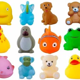 littlewish 12 Pcs New Born Baby Chu Chu Bath Toys With BPA Free Non-Toxic Bath Toy (Multicolor) Bath Toy image 1