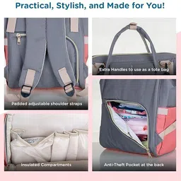 meemee Waterproof Maternity Backpack for Moms with Multiple Pockets & Changing Mat Baby Diaper Bag image 3