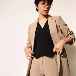 only Women Solid Single Breasted Casual Blazer-picture-27