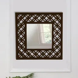 Walnut Finish MDF Decorative Mirror-image-37