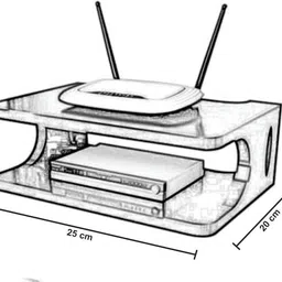 muneer SET TOP BOX SATND MDF (Medium Density Fiber) Wall Shelf image 3