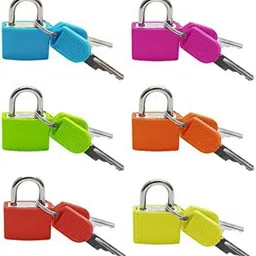 eagean 6 Colorful Padlocks with 2 Keys each for luggage / bags / suitcases Padlock-picture-28