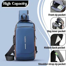 life india Small 15 L Laptop Backpack 2025 Fashion Waterproof USB Men CrossBody Sling Bag Anti Theft Chest Shoulder-picture-39
