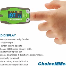 ChoiceMMed Fingertip Pulse Oximeter (Pediatric) MD300C53 - Pack of 1 (Green) Pulse Oximeter image 3