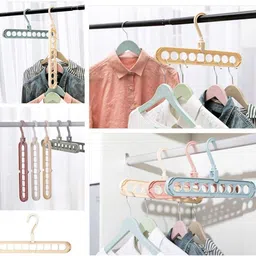 webdealz Pack of 6 Space Saver Plastic Wardrobe, 360º Swivel-9-Holes Design Hanger X6.44 Door Hanger image 4