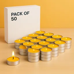 bkc enterprise TEA LIGHT CANDLE YELLOW Candle image 1