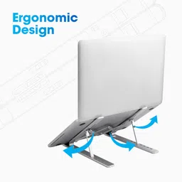 Samarth Foldable Portable Laptop Stand Desktop Tablet Stand FR05 Aluminium Floor and Laptop Stand with Adjustable Height with Universal Laptops Aluminium Desk Stand Laptop Stand with Adjustable Height Compatible with 40 - 44cm Laptops image 2