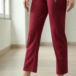 moshe Women Solid Maroon Track Pants-picture-20