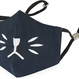 masq Anti-Pollution, Anti-Bacterial (BFE>99%) 4 Layer Embroidered, Designer, Trendy, Fashionable & Protective Cotton Cloth Face Mask for Kids each with Lanyard & Ear Adjusters (2-6 Years) EY_Fun_Combo_03 Reusable, Washable Cloth Mask image 2