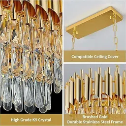 savorade 800*300mm GD Crystal Chandelier Chandelier Ceiling Lamp image 5