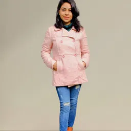 vachi vastra Wool, Polyester Solid Coat For Women-picture-18