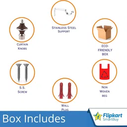 flipkart smartbuy Brown Curtain Knobs, Rod Rail Bracket Metal image 5