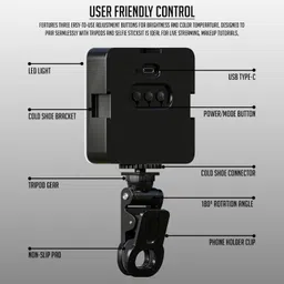GT-Rex RGB Pocket Video Light 800 lx Camera LED Light image 2