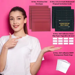 aanyacentric 5.8x8.3inch Will You be My Groomsman Invites with Envelopes Invitation Card image 2