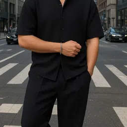 nvsly Shirt Pant Co-ords Set with Coat image 1