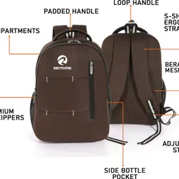 rectoma Large 35 L Laptop Backpack Laptop Bagpack With 3 Compartments Polyester Trendy Waterproof Travel Backpack image 2