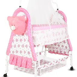 flammable Cradle for kids cradle for baby boy and girl Cradle With Swing & Mosquito Net-picture-21