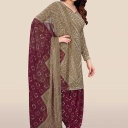 merira Unstitched Crepe Salwar Suit Material Paisley image 4