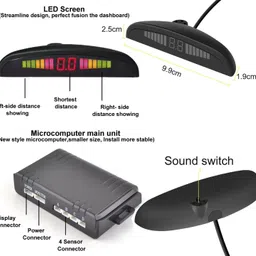 aarsh store Universal 4 Black Reverse Parking Sensor-AF25N910 Universal 4 Black Reverse Parking Sensor-AF25N910 Parking Sensor image 4