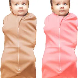 mammachamp POD/Swaddle/Sleeping Bag/Sack for NewbornBaby 0-3months PK-2 Biscuit + Peach Sleeping Bag-picture-11