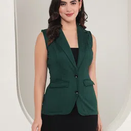 tandul Polyester Solid Coat For Women image 2