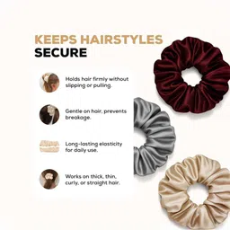 gixer Luxury Satin Scrunchies Gift for Women and Girls Random Colour Scrunchies Rubber Band image 4