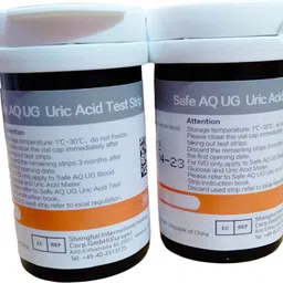 Sinocare URIC ACID STRIP ONLY FOR SAFE AQ UG BLOOD GLUCOSE AND URIC ACID METER 50 Glucometer Strips image 2