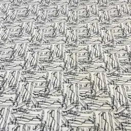 threads White Abstract 400 TC Cotton Super King Flat Bedsheet with 2 Pillow Covers Essential Collection image 5