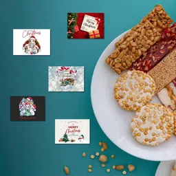 aanyacentric 2x2.9inches Merry Christmas A8 Mini Printed Gift Tag Folded Blank Inside Greeting Card image 4